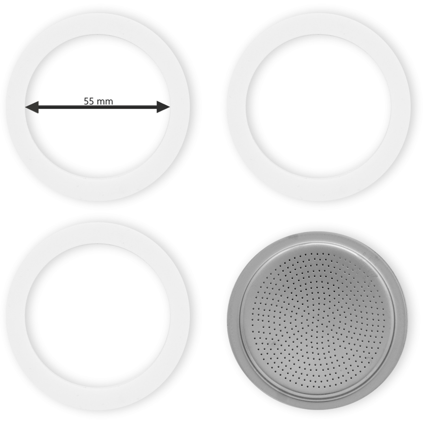 Spare Parts Bialetti filterplaatje met rubberen ringen 6 cup 